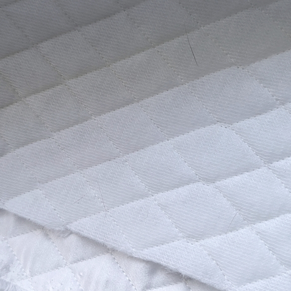 Quilted White Satin Polyester Fabric - Picture 4 of 6